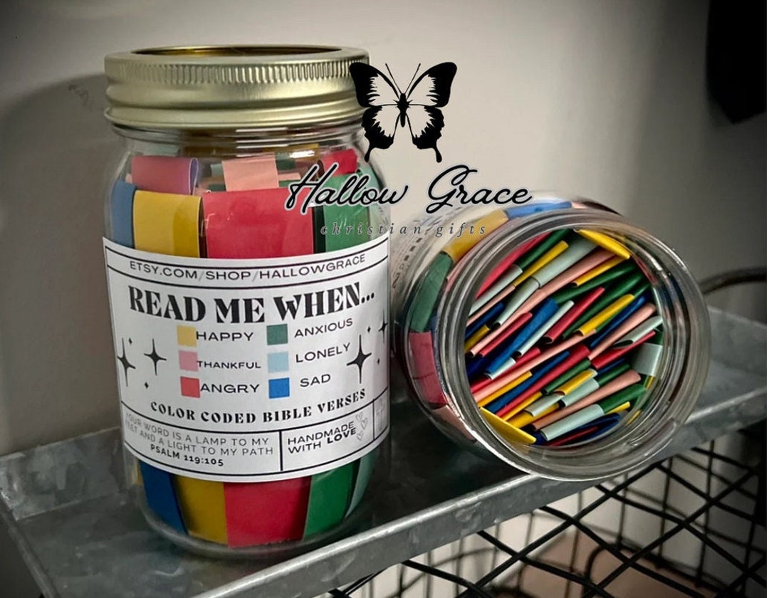 Read Me When Jar Color coded Bible Verses Scripture Jar God #39 s Read Me When Jar Color coded Bible Verses Scripture Jar God #39 s