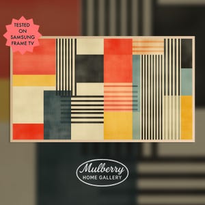Frame TV Art Bauhaus - Vintage Mid Century Modern for Samsung Frame TV | MCM Screensaver for Living Room Art for Tv Abstract Color Block
