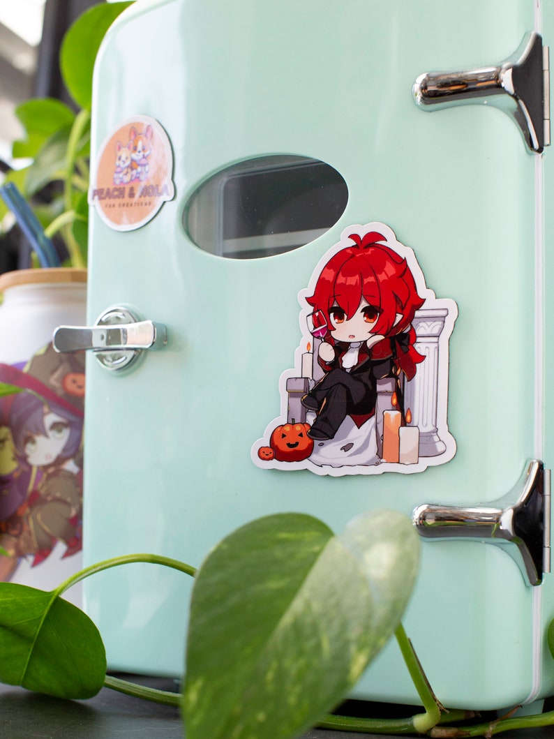 Spooky Genshin Impact Inspired Magnets Variety Pack | Die-Cut Magnet | Gifts for Gamers | Cute Fridge Magnet | Magnet Set image 4