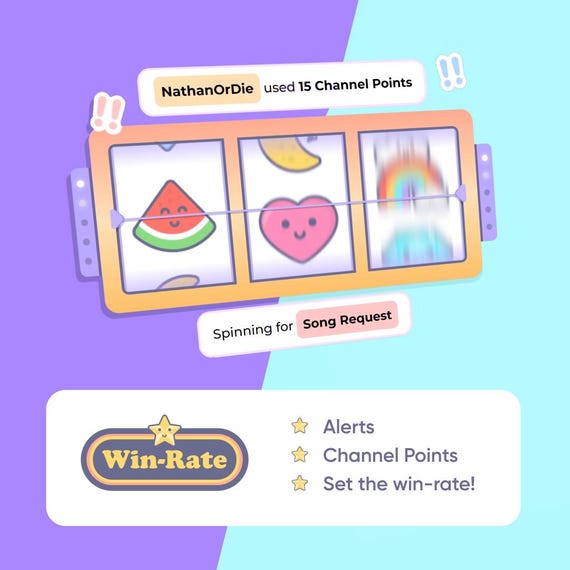 Win-Rate Slot Twitch Widget - Animated Alerts and Channel Point System