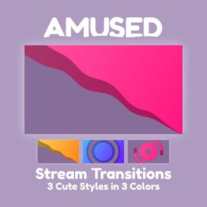 Amused Stinger-overgang: oranje, roze en blauwe kleuren