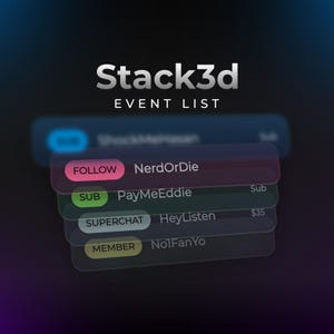 Stack3d - Anpassbares Event Widget | Twitch, Kick & YouTube Bereit | Streamlabs + StreamElements
