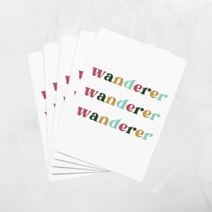 Cartas de jogar Wanderer personalizadas, cartas de jogar da natureza, conjunto de cartas divertidas para noite de pôquer, conjunto de cartas personalizado, jogos temáticos ao ar livre, jogos, jogos de fogueira