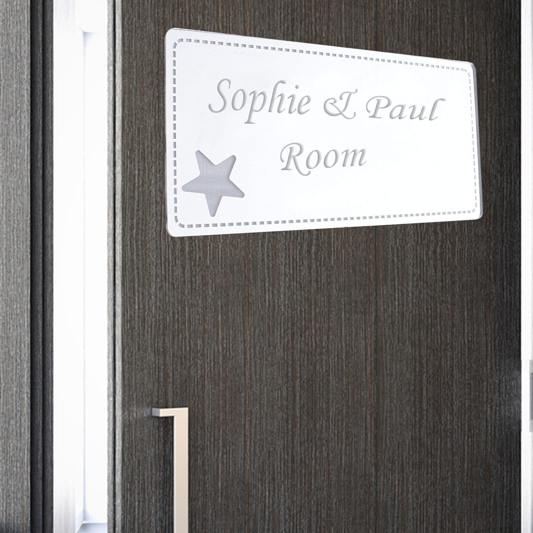 Personalised Inverted Corners Door Name Plaque Boy or Girls - Etsy