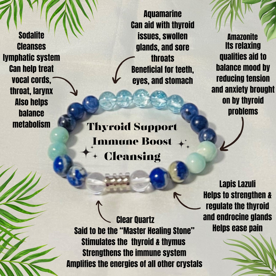 Thyroid Crystal, Thyroid Healing Bracelet, Thyroid Support, Thyroid