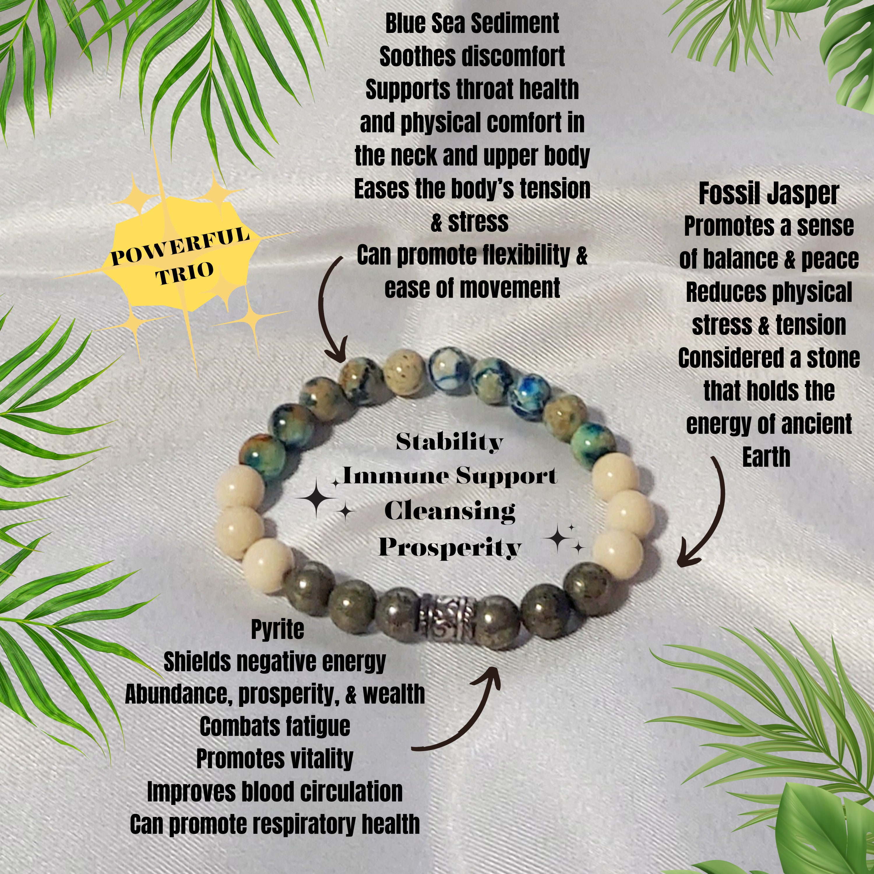 Pain Relief Bracelet, Respiratory Therapist Gifts, Throat Chakra