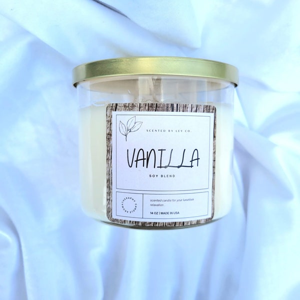 Scented By Ley, Co. Vanilla 3-wick Scented Candle