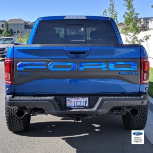Calcomanías con letras cromadas en color para puerta trasera de Ford Raptor 2017-2020