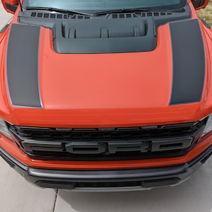 2021-2023 Ford Raptor Dual Hood Stripes W/ Pinstripes Vinyl Graphics Decals