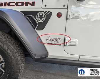 Fits 2018-2025 JEEP Wrangler fender emblem overlay vinyl sticker - pair
