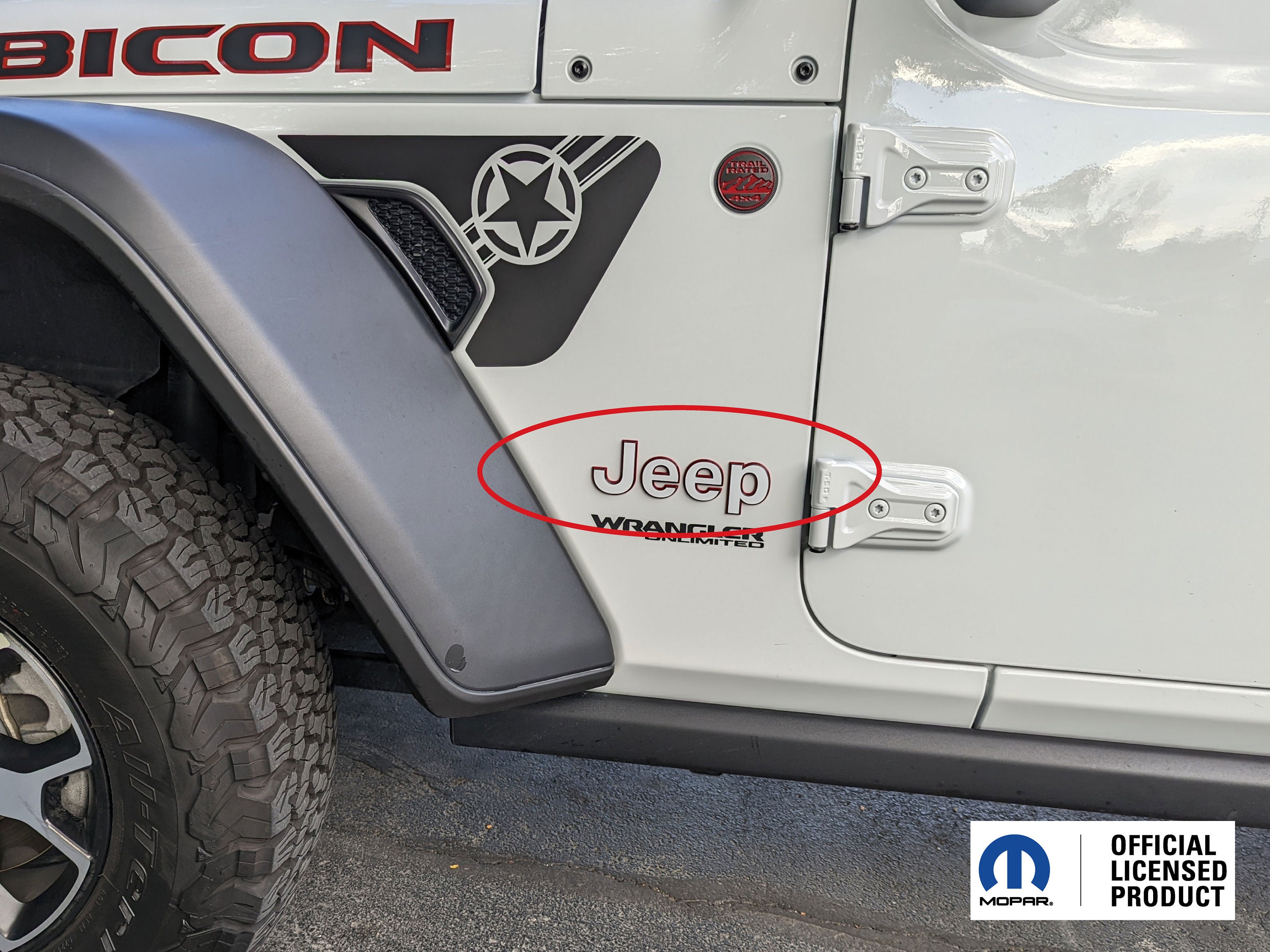 Jeep Silver Logo Emblem Sticker Decor for Car Door Fender Side