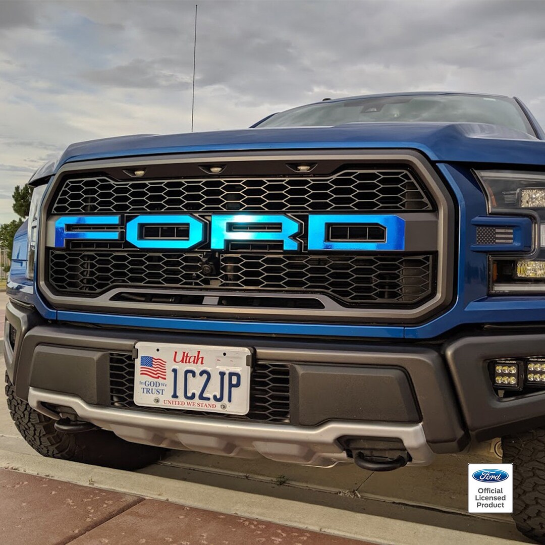 Ford Raptor R Lettering In Red 2017-2020 Ford Raptor Colored Chrome Grille Letter Decals - Etsy