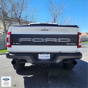 Decalque de vinil com contornos de letras da porta traseira do Ford Raptor 2021-2023