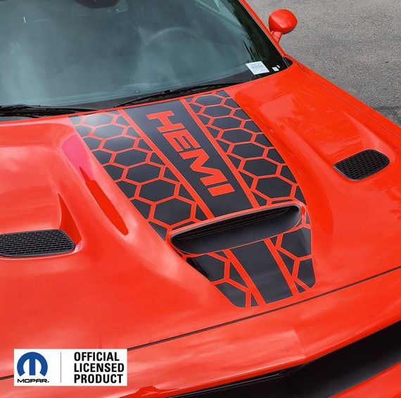 Fits 2019-2024 Dodge Challenger Hood Stripe Vinyl Decal Honey Side 392