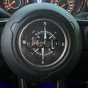 Fits 2018-2025 JEEP Wrangler steering wheel background - Compass