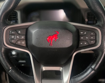 Fits 2021-2025 Ford Bronco Horse Steering Wheel Vinyl Decal Overlay Sticker