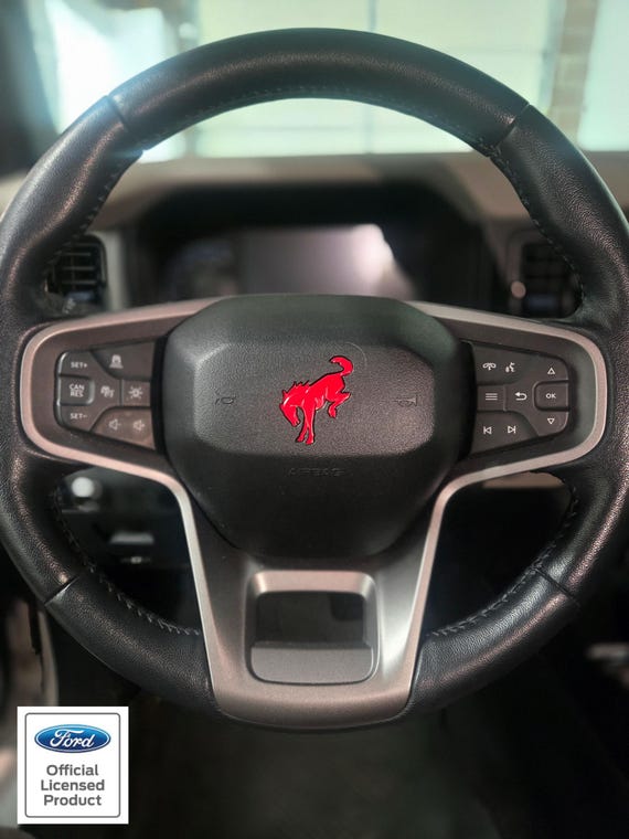 Fits 2021-2026 Ford Bronco Horse Steering Wheel Vinyl Decal Overlay Sticker