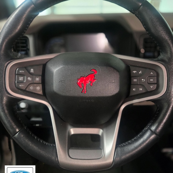 Fits 2021-2026 Ford Bronco Horse Steering Wheel Vinyl Decal Overlay Sticker