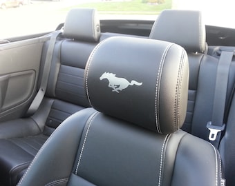 Ford Mustang Headrest Pony Solid Vinyl Decals (2)