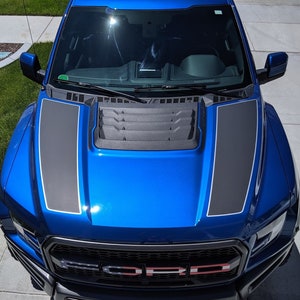 2017-2020 Ford Raptor Dual Hood Stripes W/ Pinstripes Vinyl Graphics Decals