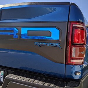 2017-2020 Ford Raptor Rear Emblem Overlay Vinyl Decal - Colored Chrome ...