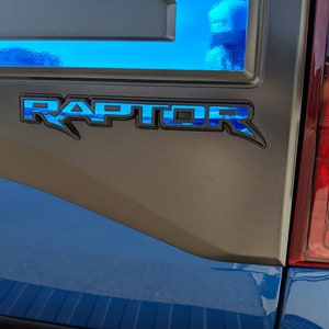 2017-2020 Ford Raptor Rear Emblem Inlay Vinyl Decal - gekleurd chroom