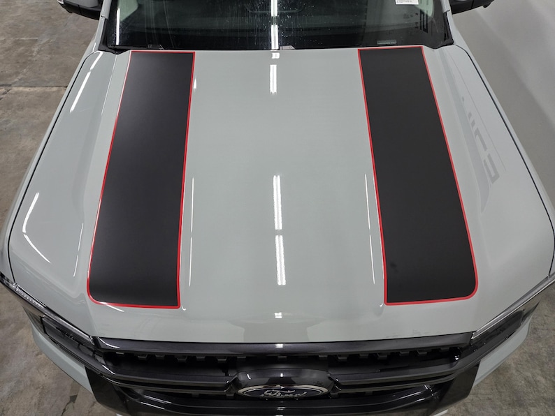 2024-2025 Ford Ranger Dual Hood Stripe With Outlines Sticker Graphic ...