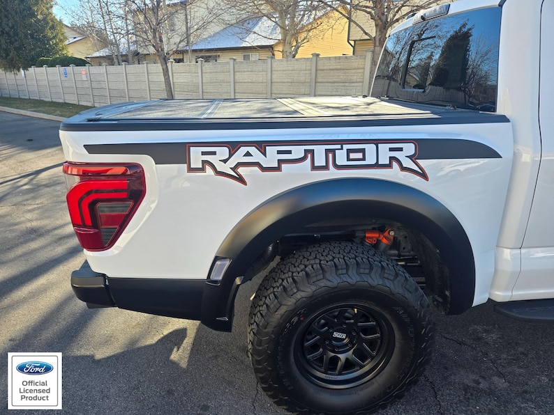 Ford Raptor R Lettering In Red 2021-2026 Ford F-150 Raptor Factory Style Bed Graphics With Outlines ...