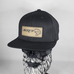 Neuer SRT Hellcat Hat V1 Flexfit 110 Snapback Kunstleder Hut Patch
