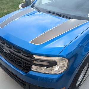 Fits 2022-2025 Ford Maverick - Dual Hood Stripe Decal W/ Pinstripe