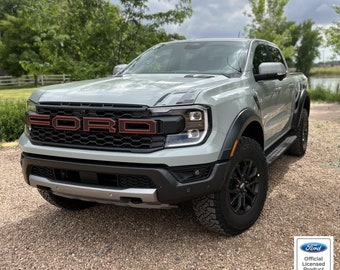 Contornos de letras para parrilla de la Ford Ranger Raptor 2024-2025: calcomanías de vinilo