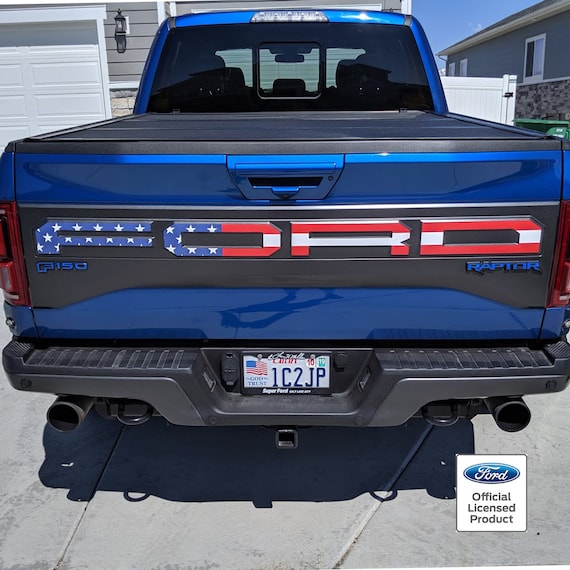 2019 Ford Raptor American Flag Subdued Tailgate Letters Vinyl Stickers Decals eB