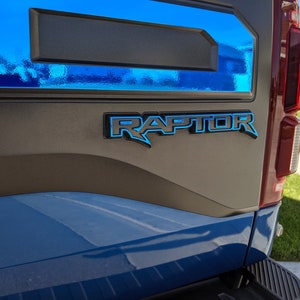 2017-2020 Ford Raptor Rear Emblem Overlay Vinyl Decal - farbiges Chrom