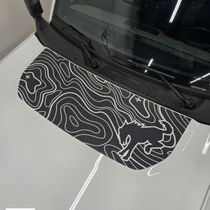 fits 2021-2025 Ford Bronco Hood Side Pony Topographical decal Sticker Graphics