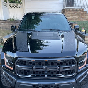 2017-2020 Ford Raptor Dual Hood Strips with Topographical Map Print