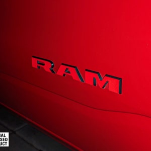 Fits 2019-2025 Ram Rebel 1500 RAM emblem overlays Reflective vinyl sticker-pair