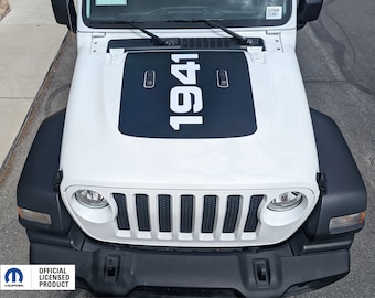 Se adapta a Jeep JL JT Wrangler Gladiator 2018-2025, vinilo deportivo con franjas en el capó, 1941 Slim