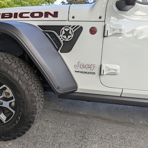 fits 2018-2025 Jeep JL Wrangler JT Gladiator Fender Military Star Vent Vinyl Decals Graphics