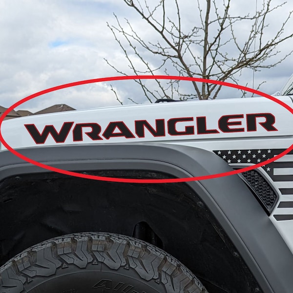 PER 2018-2024 Jeep Wrangler lettere sul cofano grafica in vinile