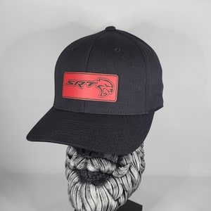 New SRT Hellcat Hat V1 Flexfit 110 Pro Performance cap Leatherette Hat Patch