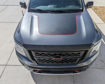Gráficos de vinilo para capó con contornos para Nissan Titan Pro 4X SV 2020-2022
