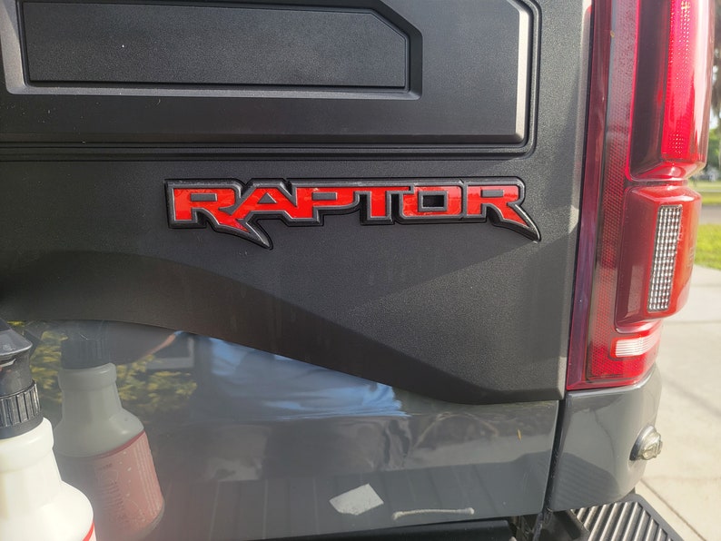 2018 Ford Raptor Rear Emblem Reflective Overlay Decal - Rocky Mountain Graphics Vinyl Sticker