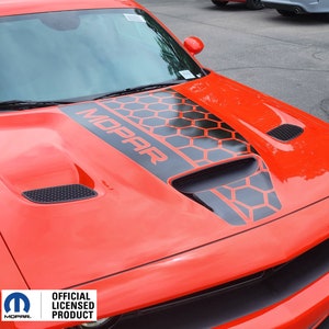 Fits 2019-2024 Dodge Challenger Hood Stripe Vinyl Decal Graphics Honey Side Mopar