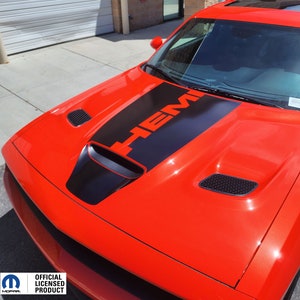 Fits 2019-2024 Dodge Challenger Hood Stripe Vinyl Decal Graphics Center Hemi