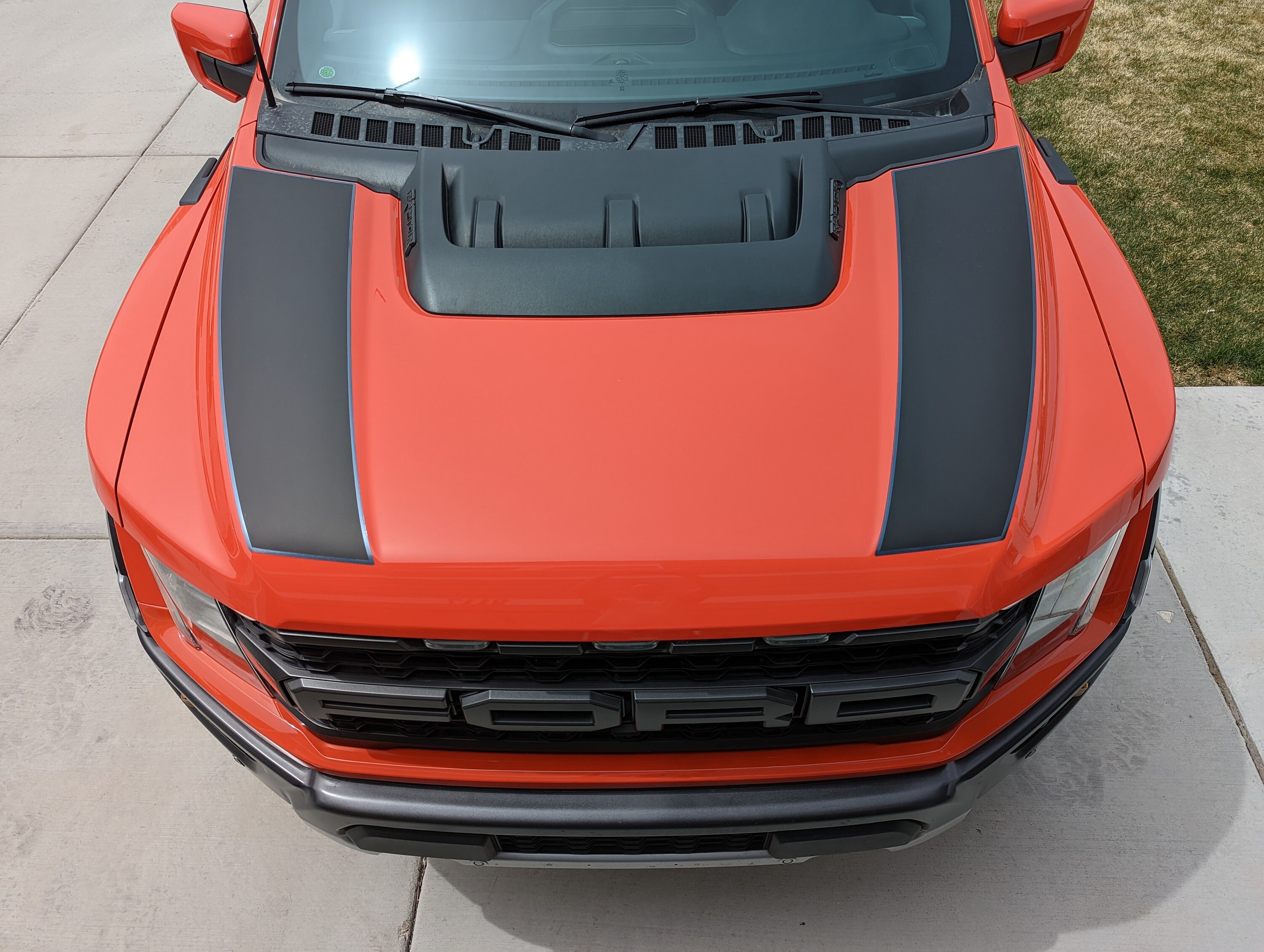Ford Raptor R With Racing Stripes Coluring 2021-2026 Ford Raptor Dual Hood Stripes W/ Pinstripes Vinyl Graphics ...