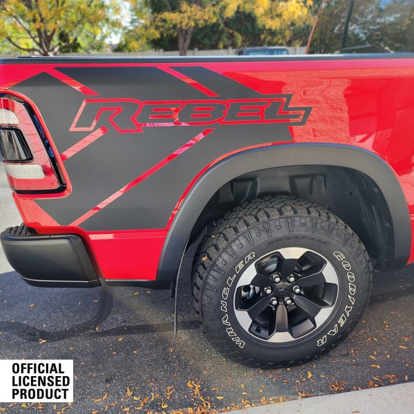 Passend für 2019-2024 Dodge Ram Rebel Vinyl BED Grafiken mit Rebel