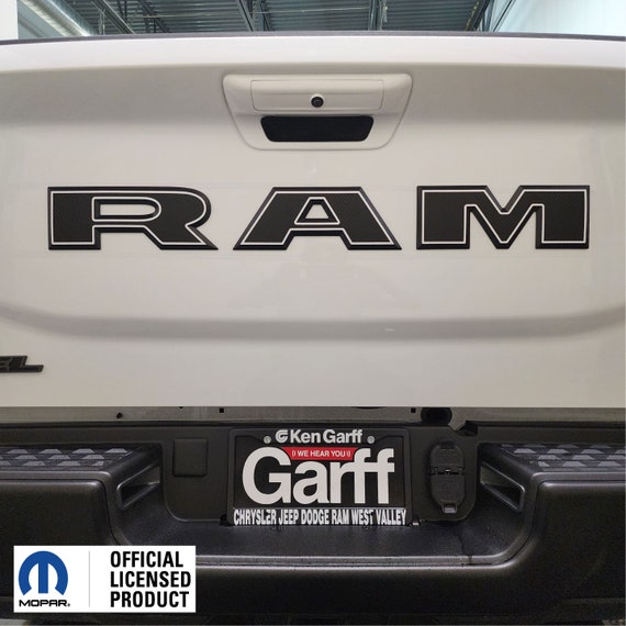 Rocky Mountain Graphics American Flag Ram Emblem Overlay For 2025 Ram Rebel Tailgate