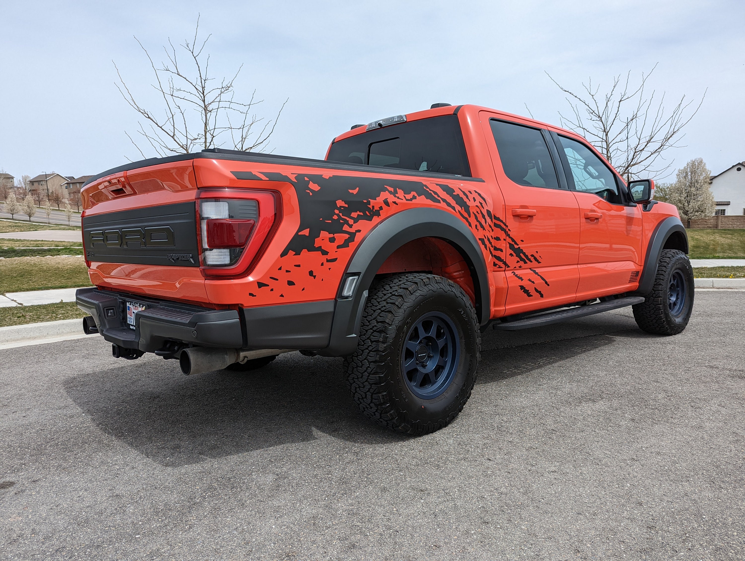 Ray Raptor Graphics 2021-2026 Ford Raptor Digital Splash Mud Vinyl Bed Graphics Decal ...