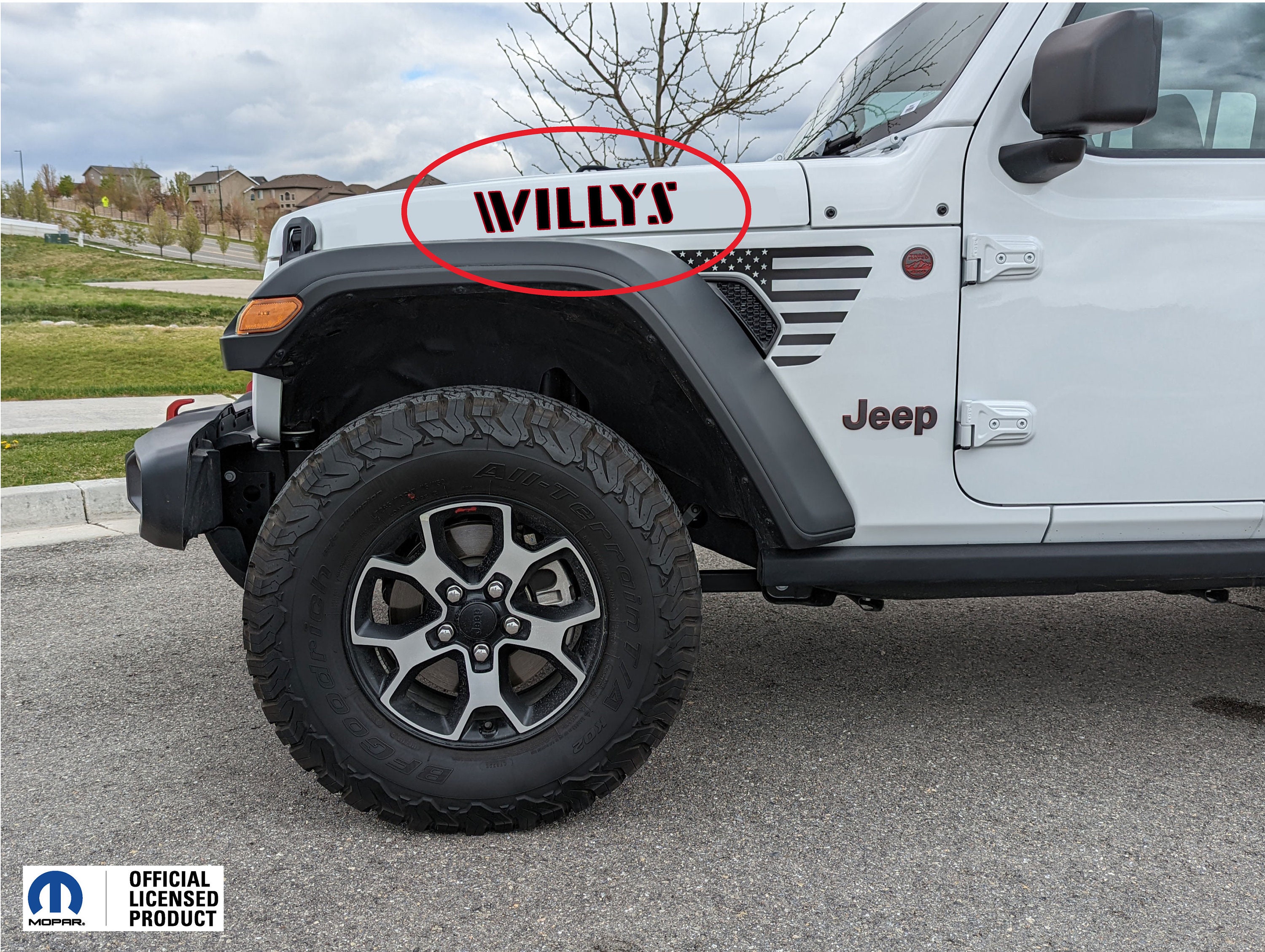 WILLYS Jeep decal sticker in custom colors and sizes