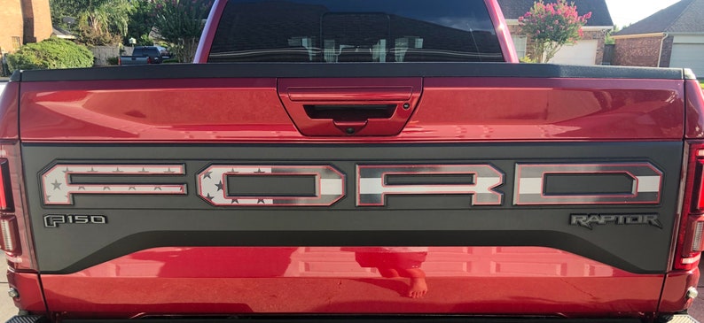 Ford Raptor R Lettering In Red 2017-2020 Ford Raptor Subdued Flag Tailgate Letters W/ Outlines - Etsy ...